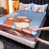 Ice Silk Bed Sheet Single-piece Bedspread Summer Simmons Mattress Protective Cover Summer Mat Bed Sheet Bed Cover Three-piece Set