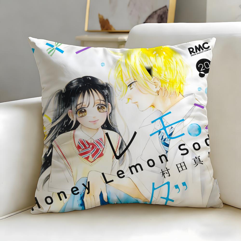 classic anime Honey Lemon Soda Cushion Cover Soft & Easy-Wash Pillow Case – Versatile for Couch, Bed, Travel and Office