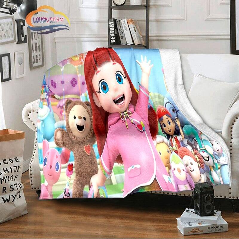 3D kreslený seriál Rainbow Ruby Detská deka Lulu a medveď roztomilá deka Deka pre inteligenciu a dobrodružstvo Anime deka
