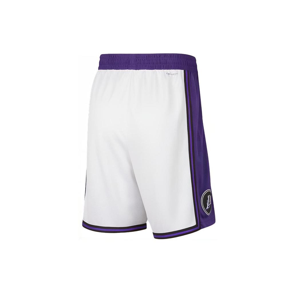 Nike Dri-Fit Los Angeles Lakers Logo Print Colorblock Dry-Fit Athletic Shorts Men Bottoms White DO9661-100