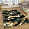 Tapis Rug Camouflage Vert Camo Coloré 3D Style 2025 pour Salon Chambre Maison Canapé Zone de Décoration Tapis de Sol Antidérapant