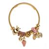 Strawberry Elephant Stainless Steel Bracelet With Cubic Zirconia For Gift Giving And Casual Wear