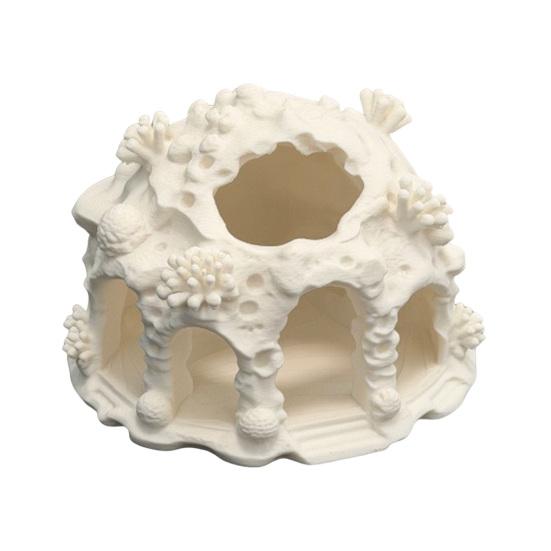 Fish Tank Shelter Coral House Landscaping Ornament, 3D Printed Reptile Hideout Shrimp Breeding Cave Cave, Durable PLA Habitat for Small And