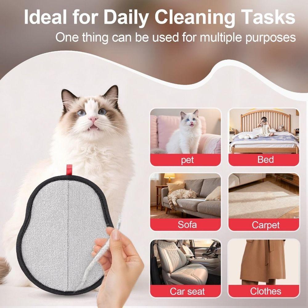 Cloth Pet Hair Removal Glove Hangable with Massage Function 5-Finger Grooming Cleaner Reusable Two-Way Puppy Shedding Gloves