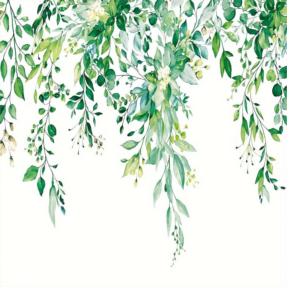 Nordic Green Botanical Leaf Shower Curtain - Polyester, Grommet Top, Machine Washable, All-Season Bath & Toilet Partition Decor"