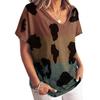 Fashion T-shirt Women's Summer Y2k Clothes 3d Leopard Print V-neck Short-sleeve Tops Tees 2023 Oversized T Shirt Woman Clothing