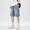Star Pattern Denim Shorts Men's Loose Trend Straight Casual Five-point Pants All-match
