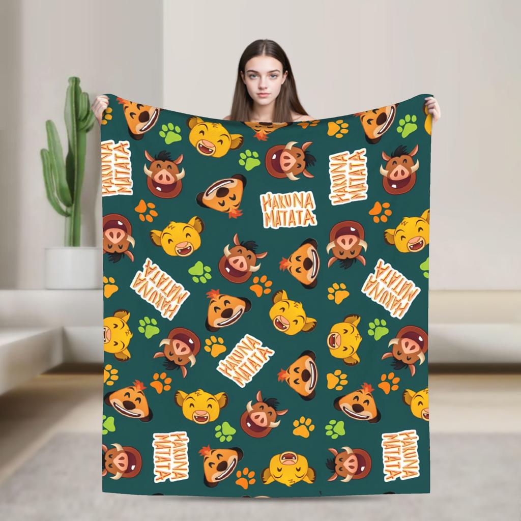 Warm BlanketGirls Boys Decorative Simba Lion King Throw Blanket Flannel Bedspread Chair Sofa Bed Street Trend Sofa Bed Cover