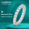 KNOBSPIN D VVS1 All Moissanite Rings for Women Man Engagement Wedding Eternity Band with GRA  CopperPlated 18k Gold Ring