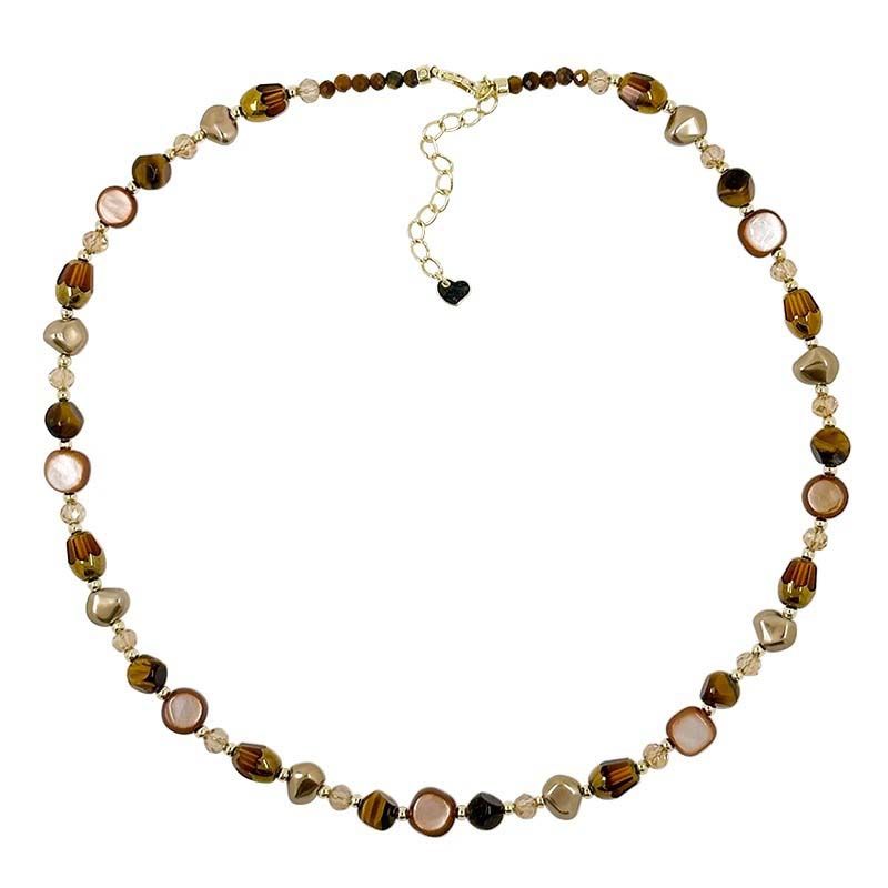 Vintage hnědý přírodní tygří oko choker náhrdelník pro ženy Nový trendy ručně vyráběný korálkový řetízek náhrdelník šperky dárek KTJ