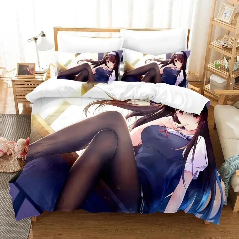 3D Anime Saekano Bedding Set Duvet Cover Pillowcase Comforter King Queen Size Boys Adult Bedding Set