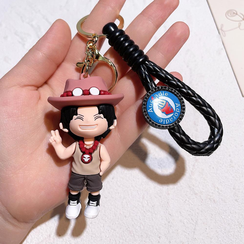 50 Stile ONE PIECE Themen Schlüsselanhänger Niedlicher Ruffy, Roronoa Zoro, Silikon Spielzeugpuppe Schlüsselanhänger Rucksackdeko Kleine Geschenke für Freunde