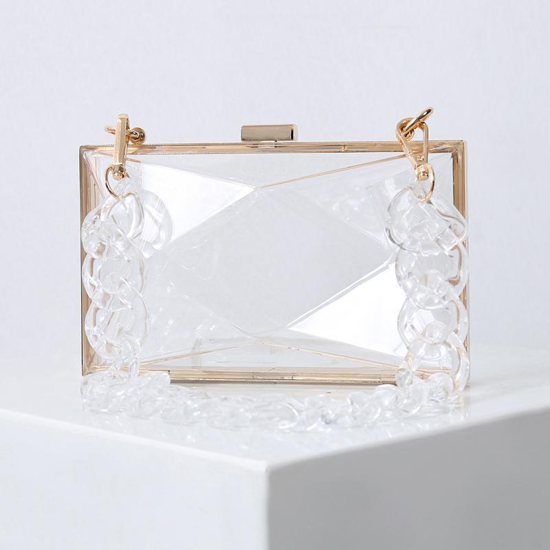 Transparente Tasche für Damen Diamant-Clutch Jelly Acryl Klare Geldbörsen und Handtasche Schulter-Crossbody-Taschen 2025 Neue Mode Damen