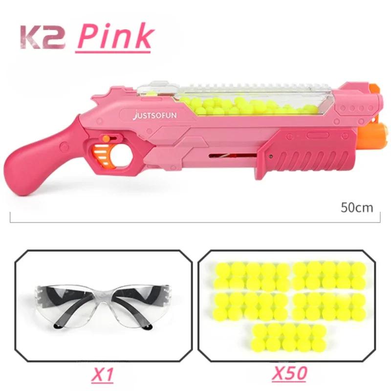 K2 Soft Bullets Lanceur de Balles en Mousse pour Pistolet à Fléchettes Manuel Haute Capacité Lancement de Balles TPE Jouet Pistolet Coloré à Tir Continu Accessoire de Jeu Cs d'Extérieur
