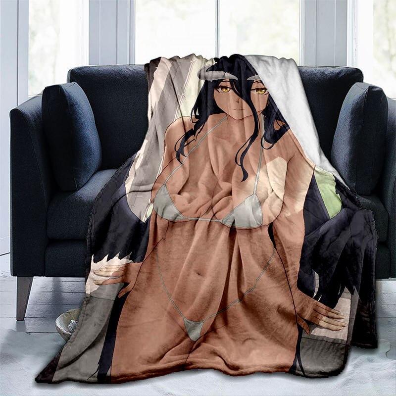 Sexy Anime Girls Albedo Pin Up Girl Coperta Bellezze Flanella Coperta Calda Adulti 3D Stampato Coperta Man Cave Divano Camping Decor