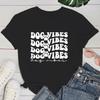 (Premium T-shirt)Damesmode T-shirt met korte mouwen Hond Vibes Hond Wibes Print T-shirt Casual Los Zomer Koel T-shirt Top