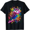 Owl Men Woman Colorful Watercolor Owl T-Shirt