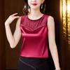 Temperament Nagelperlen Camisole Weste für Damen im Sommer zu tragen Satin Top in großer Größe Ärmelloses Unterhemd für Oberbekleidung Camis & Tanktops