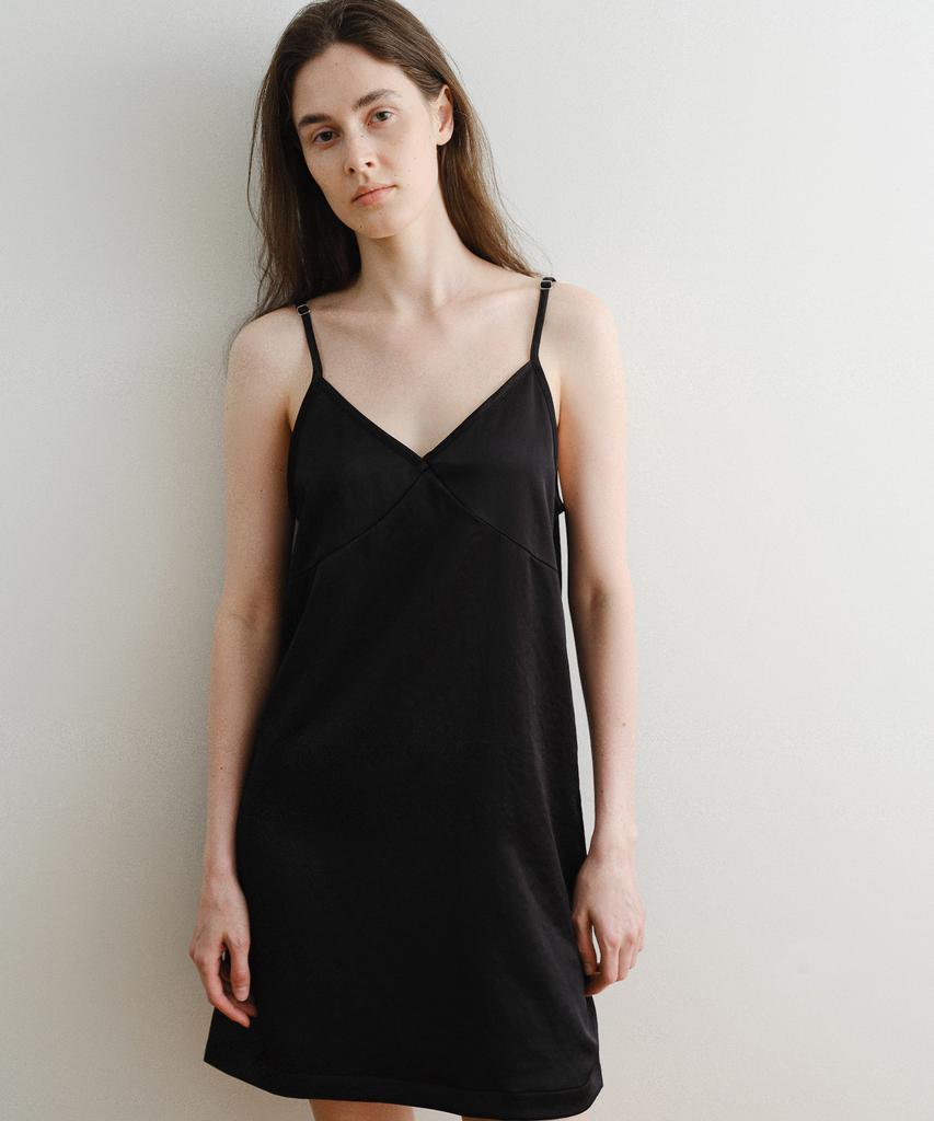 D Noah Barca Silk Midi Dress (Black)