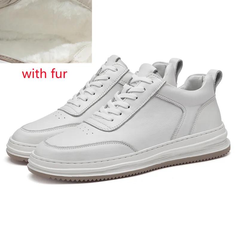 Mens Sneakers Lace Up Spring Autumn England Mens Casual Shoes Men's Genuine Leather Shoes Soft Bottom Men's White Shoes Tenis