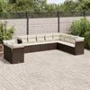 Vidaxl 10-Cz. Tuinmeubelset Met Kussens, Bruin Polyrattan