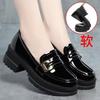 2025Autumn Women's Slip-On Deep Mouth Fashion Versatile Loafers Mid Heel Chunky Heel Low Cut Shoes Round Toe Casual Flat Shoes