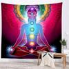 Indiase Boeddha Beeld Meditatie 7 Chakra Wandkleed Wanddecoratie Mandala Wandkleden Wanddoek Psychedelische Yoga Decoratie Dekbed