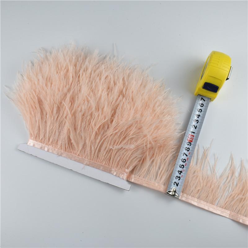 Feather1meters Real Ostrich Feather Trim Fringe White Ostrich Feathers for Clothes Ribbon Trims Feather Skirt Plumas Plume Decoration