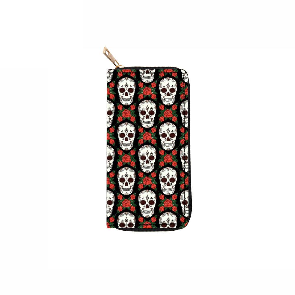 New Skull Long Zipper Wallet Christmas Fright Night Clutch Wallet