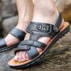 Herren Sommer Neu Herren Sandalen Herren Leder Strandschuhe Rutschfest Dual-Use Erste Schicht Rindsleder Hausschuhe Herren Hausschuhe