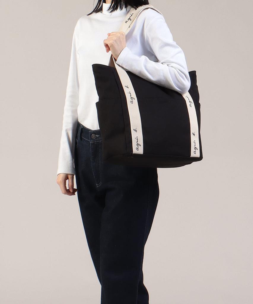 Tote Web Free Black X White [agnes B.] Bag, Exclusive, SAS22-02, Women's, Size,
