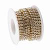 SS16 5yardCelsiusroll Rhinestone Chain Fashion Close Cup Chain Golden Apparel Accessories