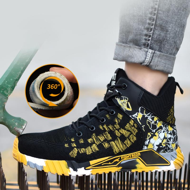 Protective Steel Toe Boots Men Work Shoes Anti-Smash Anti-Puncture Safety Shoes Work Sneakers Indestructible Security Boots 2024