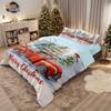 3pcs Merry Christmas Red Car Print Coreless Duvet Cover Set Multiple Sizes Bedrooms Dormitories Bedding Holiday Decorations