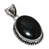 Pendente in Argento Sterling 925 Fatto a Mano con Pietra Onice Nera 1,97" h8L07