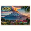 Aluminiumschild Ecuador Land der Kontraste Kunstposter Vintage Stil Wanddeko Geschenk Zuhause DIY Kunst für Schlafzimmer Küche Ga
