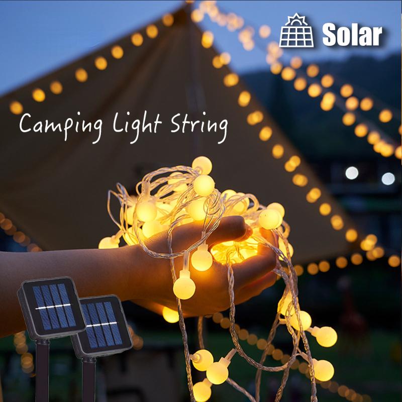 Camping solárne reťazové svetlo vonkajšie 200 Led malá guľa svetlo záhradná dekorácia na vianočný večierok vodotesná solárna rozprávková svetelná dekorácia na nádvorie