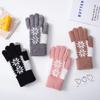 Fashion Women Winter Gloves Knitted Full Finger Touch Screen Mittens Female Snow Pattern Outdoor Thicken Cold Protection Gloves