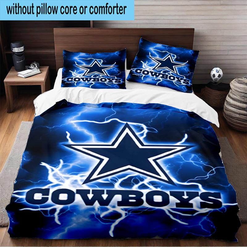 Dallas Cowboys 3PCS Bedding Set 2D Printing (Includes 1 Duvet Cover + 2 Pillowcases Coreless), Bedroom decor,Fan Gift