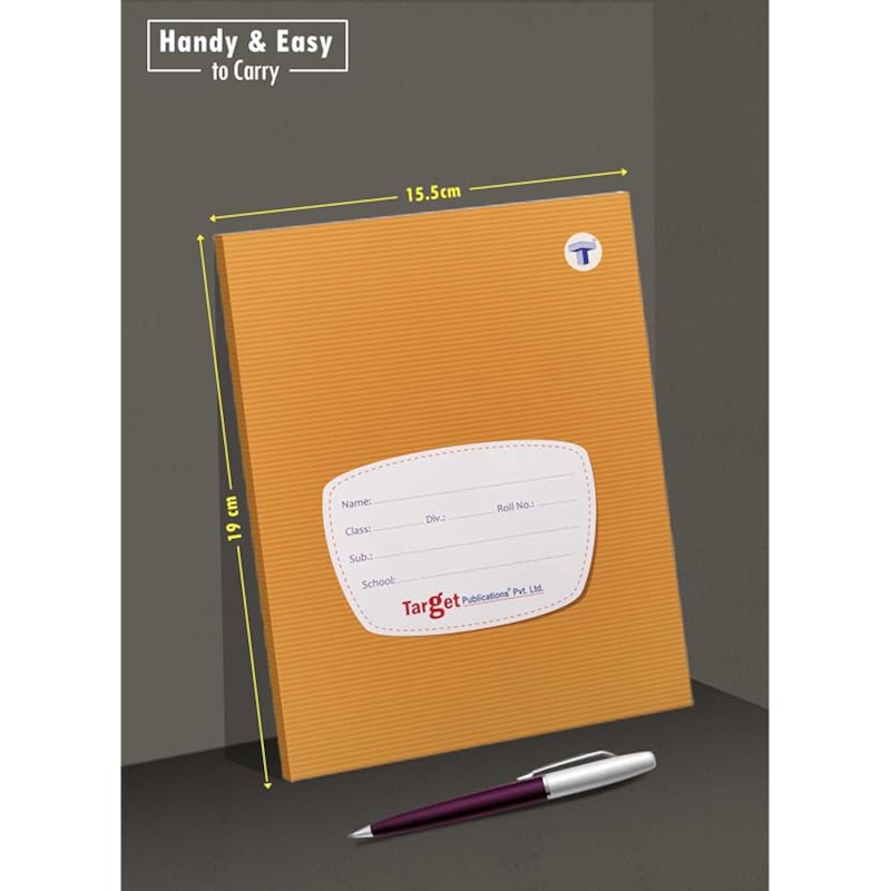Woodsnipe Target Publications Single Line Notebook|Small Single Line Copy|72 Ruled Pages|Hard Brown Cover Book|15.5 Cm X