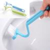 Portable Toilet Brush Scrubber V-type Cleaner Clean Brush Bent Bowl Handle