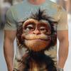 Fun Monkey 3D Print Sports Quick-dry Breathable Men T-shirt Outdoor Street Fashion Fitness Hip-hop Short Sleeve