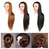 Hair Braiding Display Stand Mannequin Head with Hair Human Hair Straight 25" Professional Cosmetology Doll Head for Hairdresser Stylists