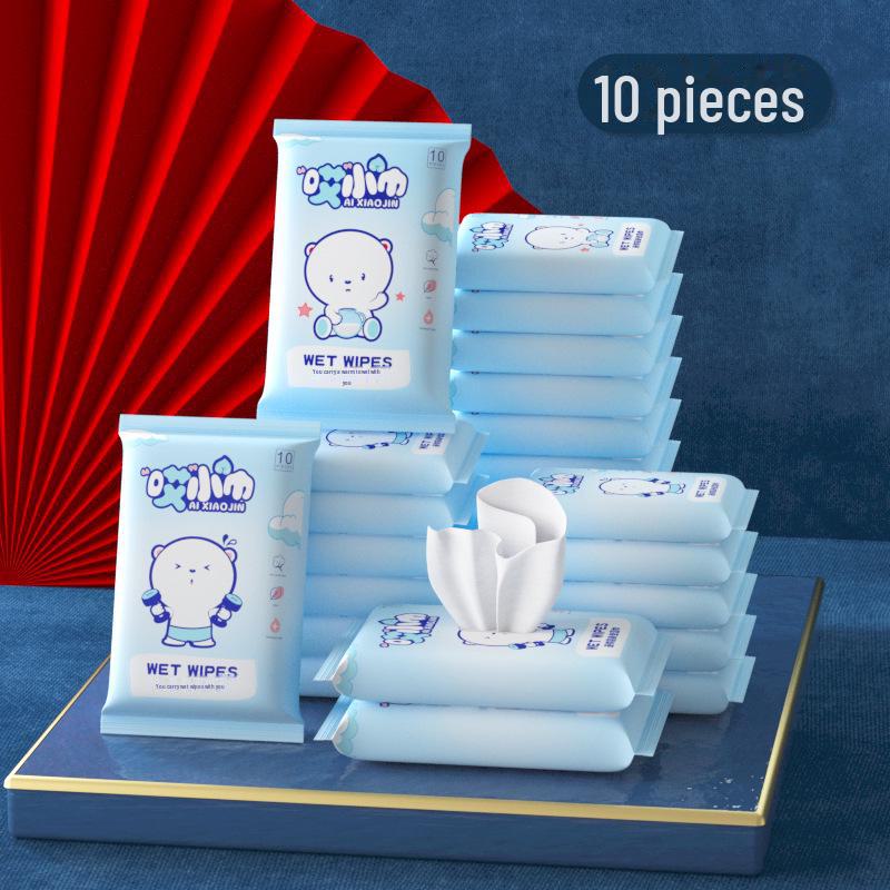 Infant & Child Wet Wipes - Portable for Hand & Mouth, 10-Piece Family Pack
