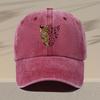 Mens Leopard Print Baseball Cap  Adjustable Vintage Washed  Viscose Lightweight Hat for Outdoor Travel Casual Daily Wear
