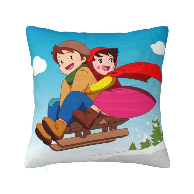 Heidi Peter And Grandpa Family Cushion Cover Soft Alps Mountain Pillow Case Sofa Car Square Pillowcase Living Room Decoration