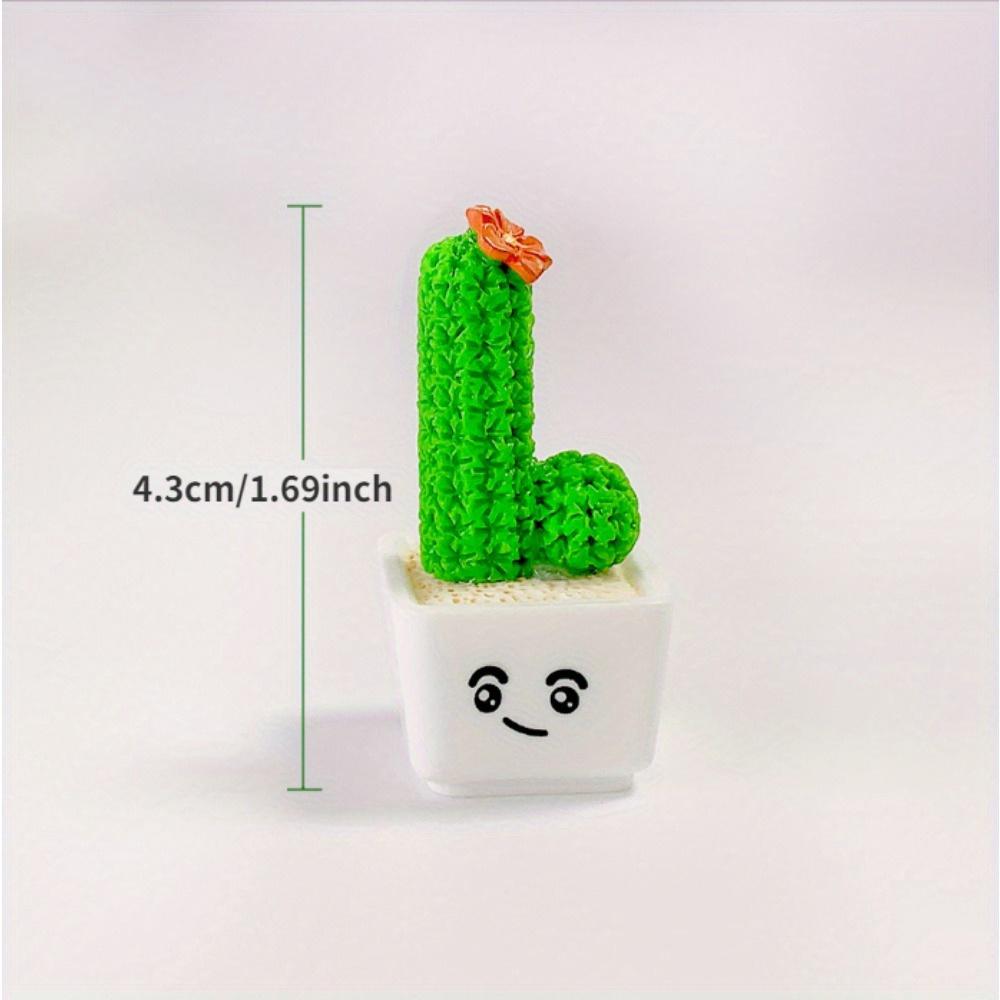 1 ensemble de 4, résine succulente cactus mini plante verte voiture bureau maison salon artisanat cadeau de saint valentin créatif petite décoration de cactus frais