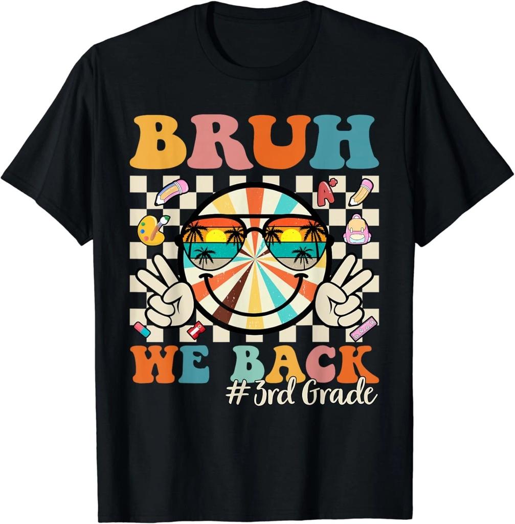 Bruh We Back 3rd Grade Retro Back to School Boys Girls Gift Unisex T-Shirt