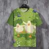 T-shirt da Uomo Divertente Stampa Anatra Casual Sportiva Stampata Girocollo Maglia a Maniche Corte Top Abbigliamento Oversize da Uomo