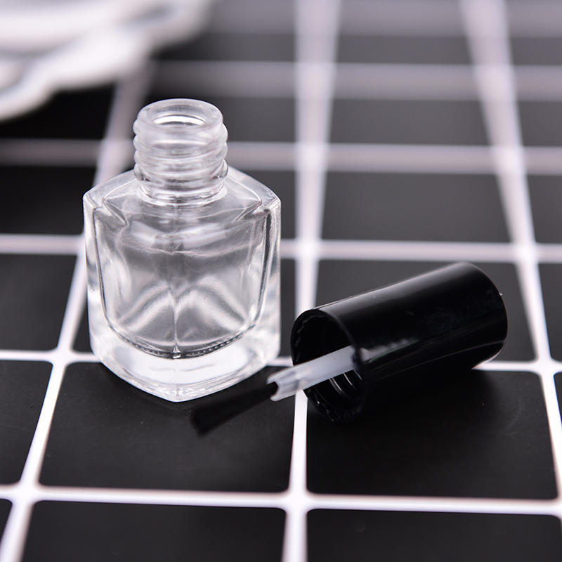 1 szt. 5 ml przezroczysty szklany pusty pojemnik na lakier do paznokci z pokrywką i pędzelkiem